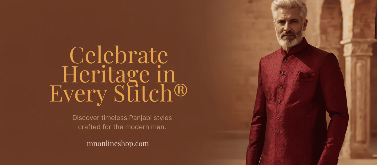 Home stylish silver haired man in maroon panjabi (1) 50%